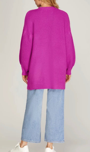 This Is It Cardigan in Magenta Pink