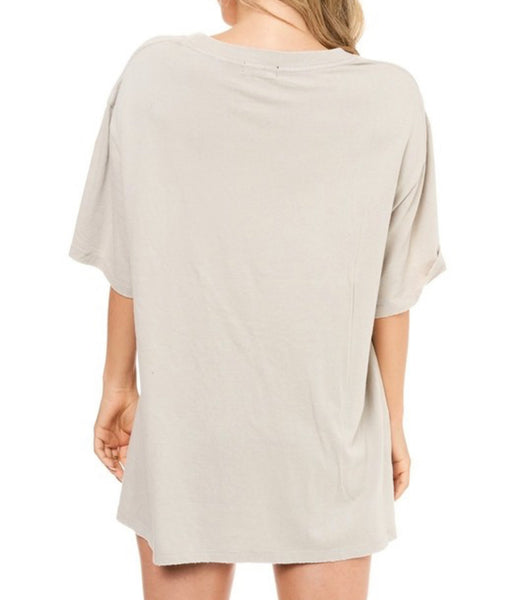 Nashville Distressed Tee in Khaki