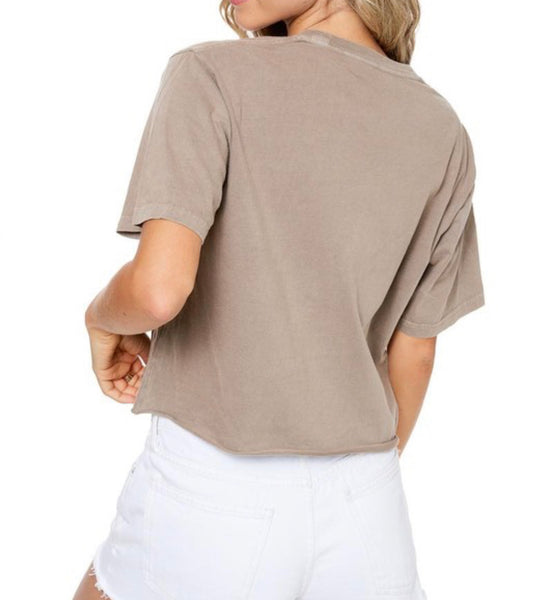Let’s Go Girls Cropped Tee in Mocha