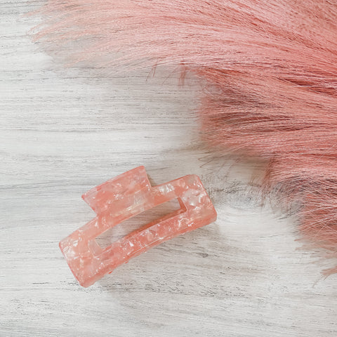 Peach Speckled Claw Clip