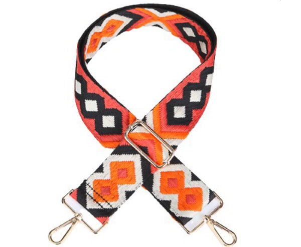 Orange + Black Aztec Bag Strap