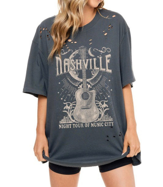 Nashville Distressed Tee *Extra Long*