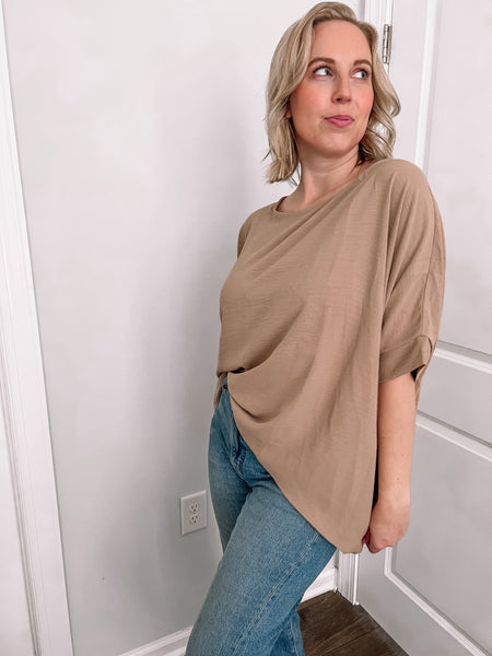 Taupe Casual Dressy Top