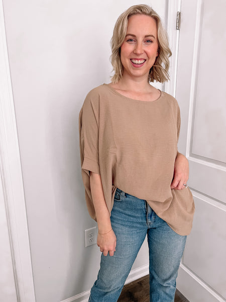 Taupe Casual Dressy Top