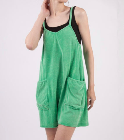 Voice Your Opinion Romper in Green