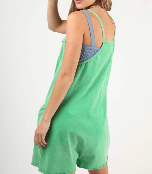 Voice Your Opinion Romper in Green
