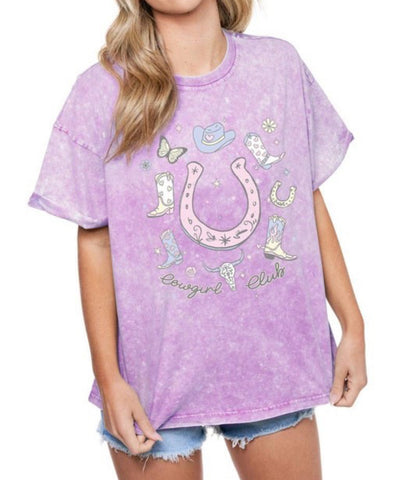 Cowgirl Club Tee in Lavender