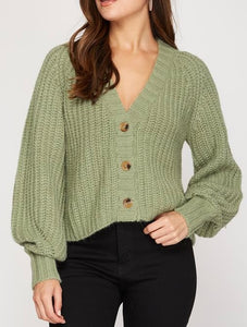 Pick It Up Cardigan in Sage
