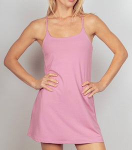 Tennis Dress with Unitard Liner in Mauve