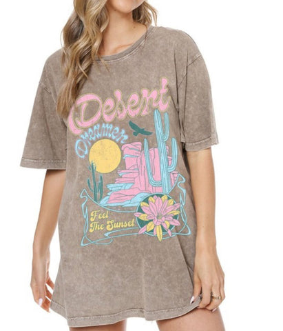 Desert Dreamer Girlie Tee in Mocha