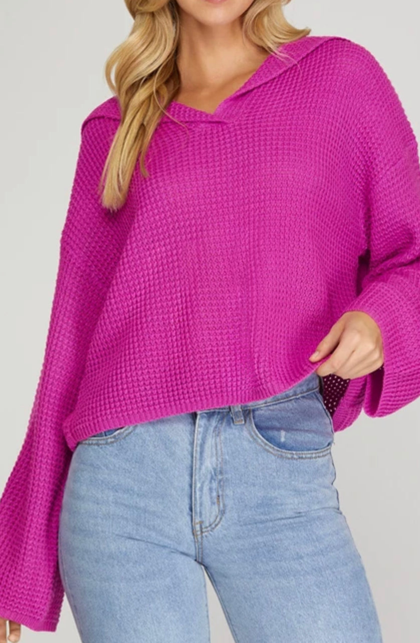 More Perfect Time Sweater in Hot Pink