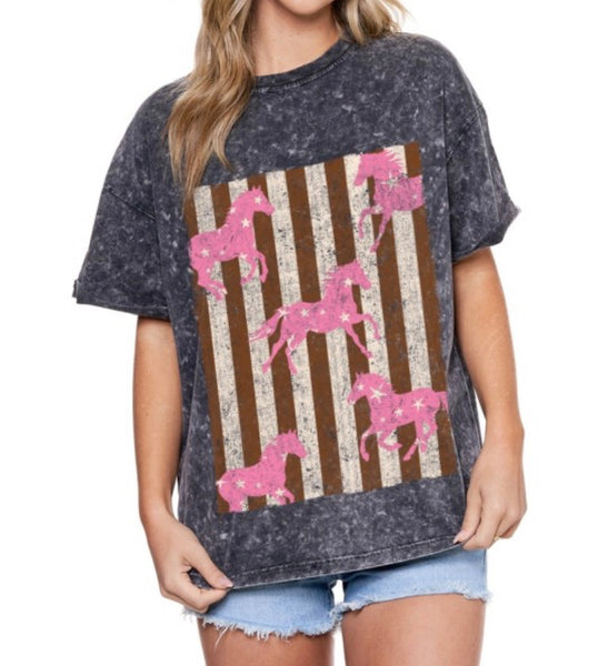 Mustang Stripe Oversized Tee