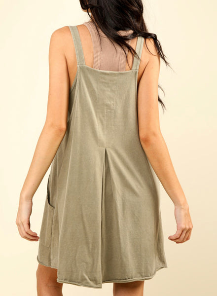 Cozy Day Dress with Shorts in Olive