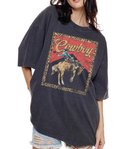 Vintage Cowboy Tee in Black