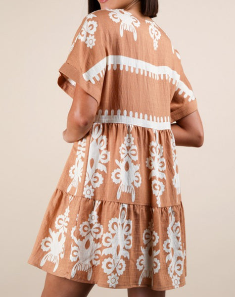 Tan Aztec Dress