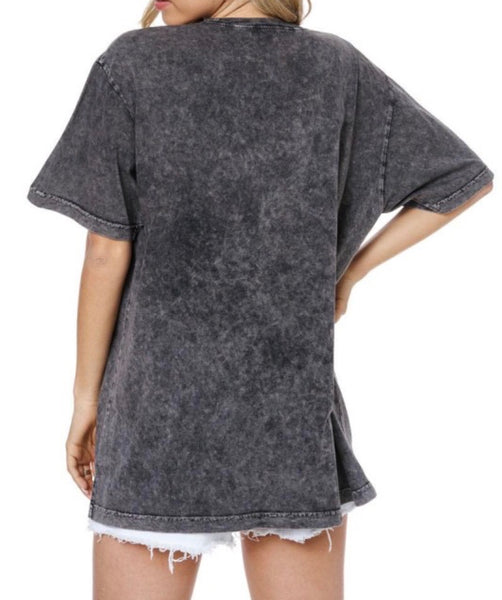 Double Cheetah Oversized Tee in Black
