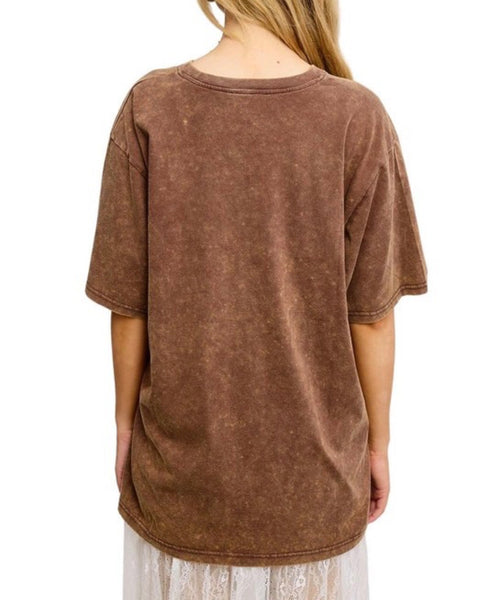 Vintage Cowboy Tee in Dark Brown