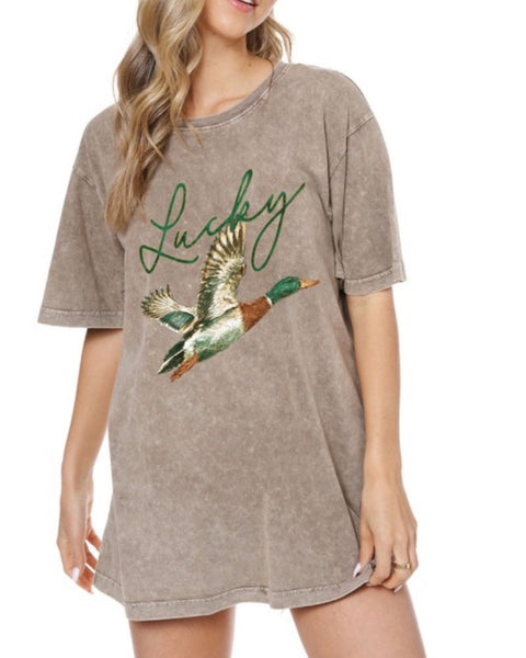 Lucky Mallard Duck Oversized Tee