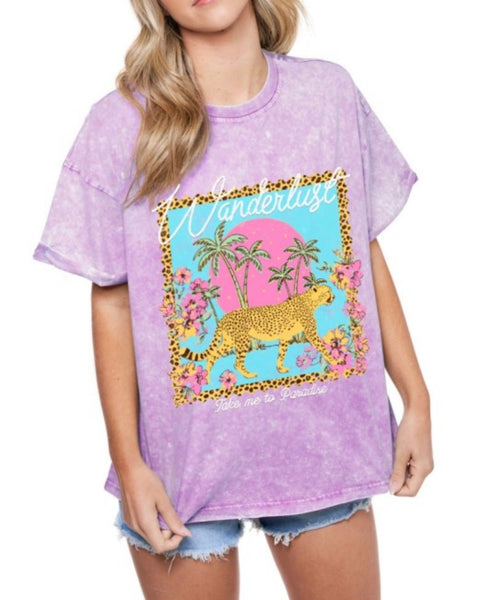 Wanderlust Paradise Cheetah Oversized Tee