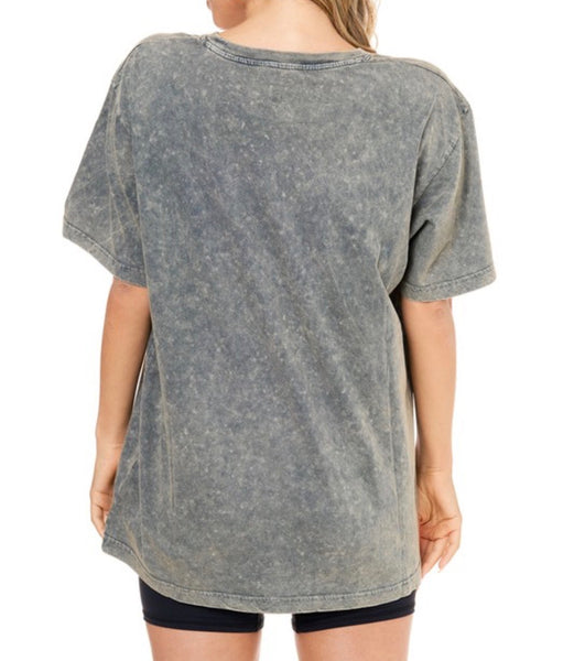 Free Bird & Stars Tee in Grey Denim