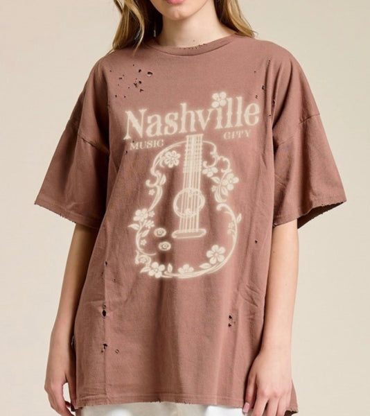 Nashville Floral Guitar Tee