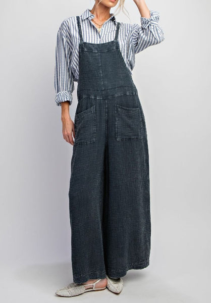 Think i Hate You Now Jumpsuit in Faded Denim