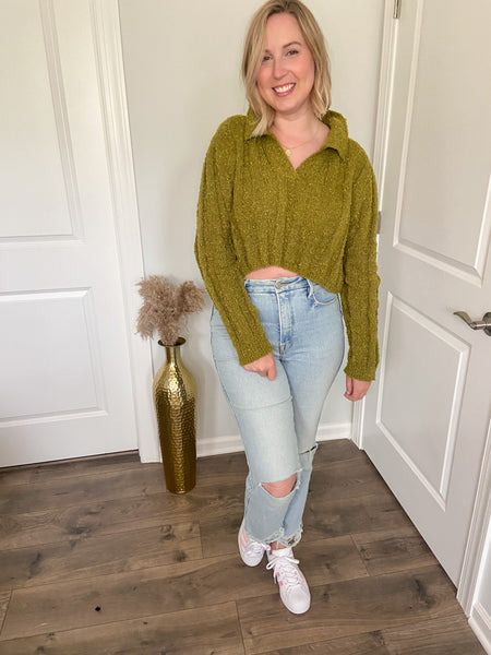 Move Ahead Sweater in Olive
