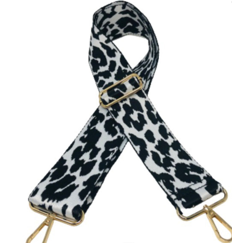 Black & White Cheetah Bag Strap