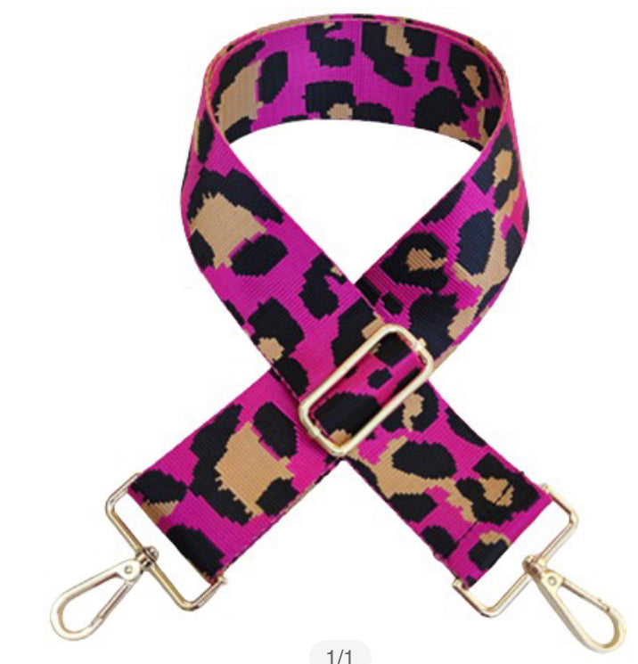 Hot Pink Cheetah Bag Strap