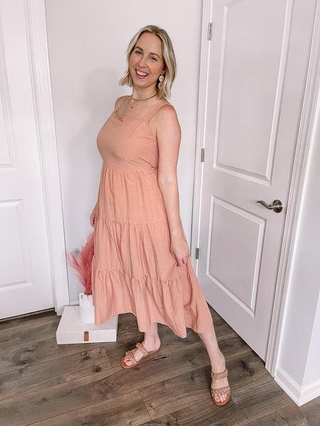 Keep Your Distance Dress in Peach