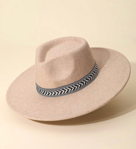 Chevron Hat in Beige