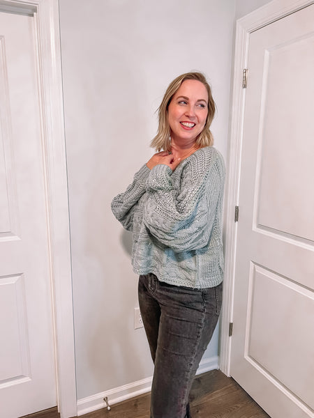 Take a Pause Sweater in Light Slate