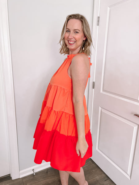 Neon Orange Slice Dress