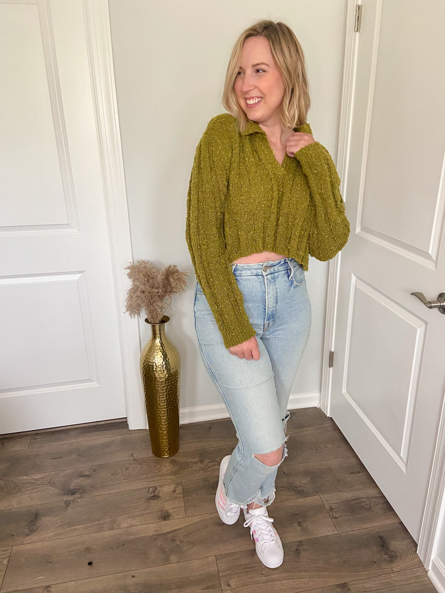 Move Ahead Sweater in Olive
