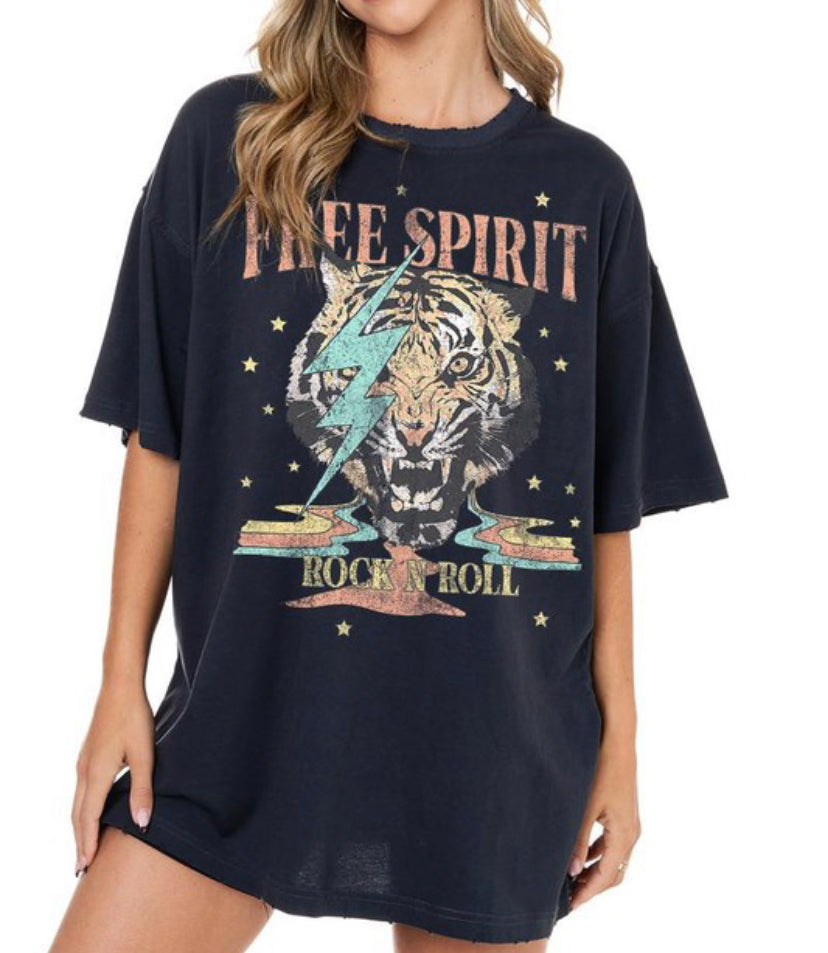 Rock and Roll Free Spirit Graphic Tee Rock and Roll Free Spirit Graphic Tee