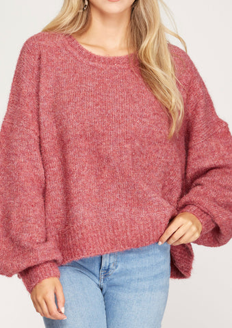 Where Are You Now Sweater in Berry