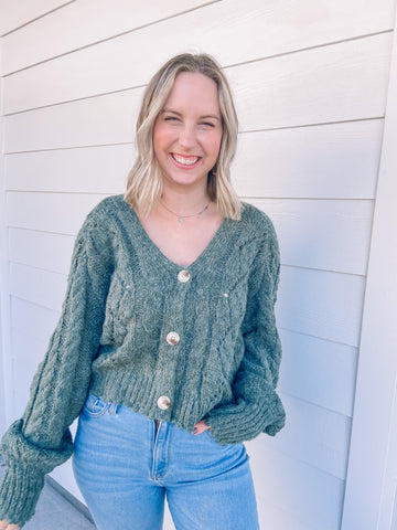 Overboard Sweater in Cactus Green