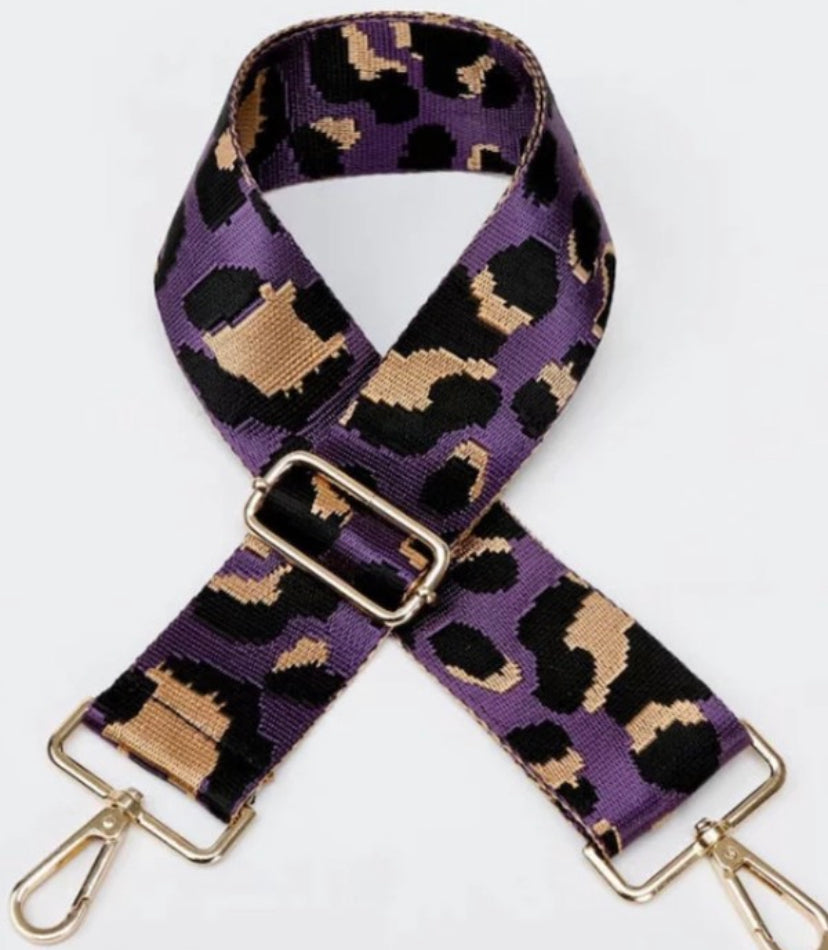Purple Cheetah Bag Strap
