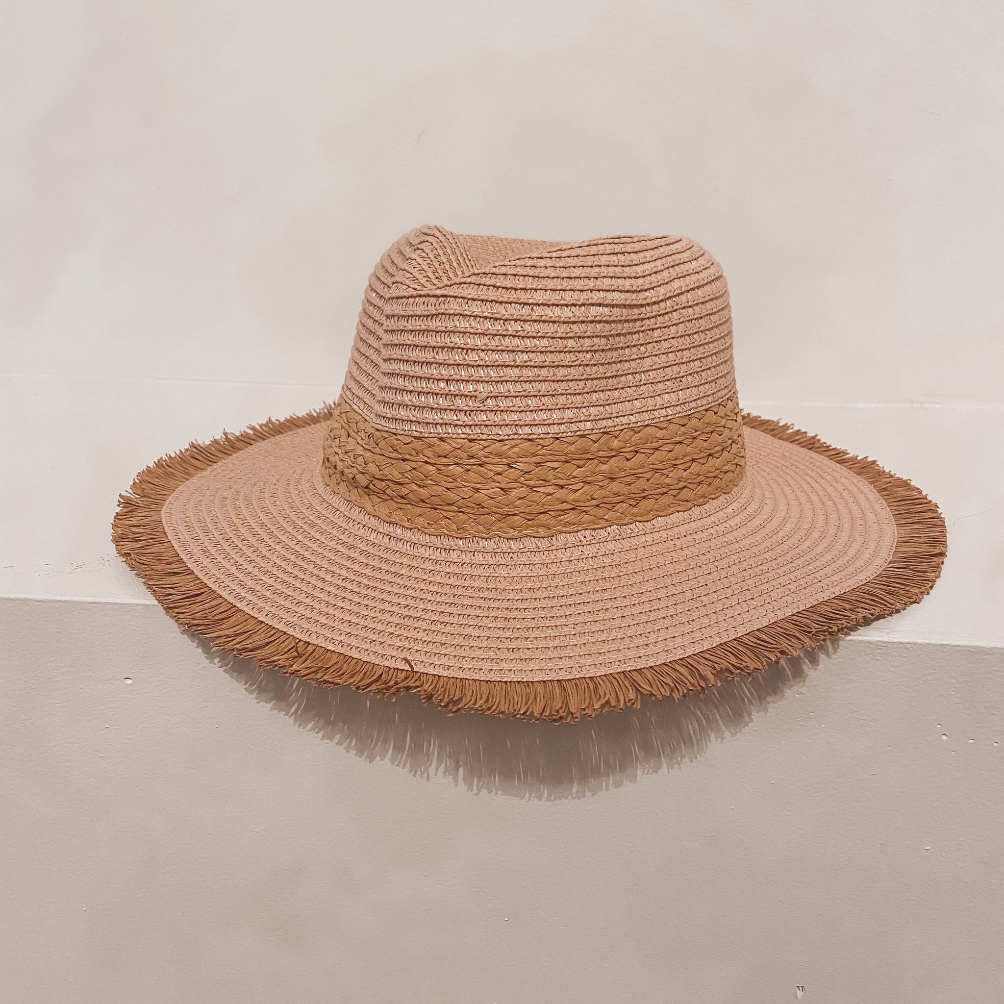 On a Beach Straw Hat in Blush